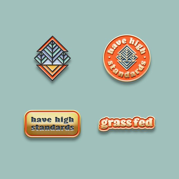 Grass Fed Studio enamel pins